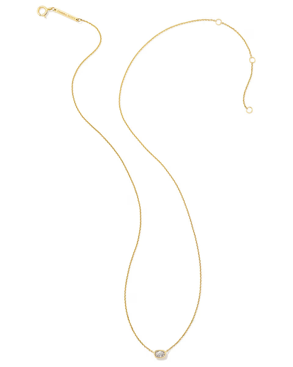 0.11 ct Marisa 14k Yellow Gold April Oval Solitaire Pendant Necklace