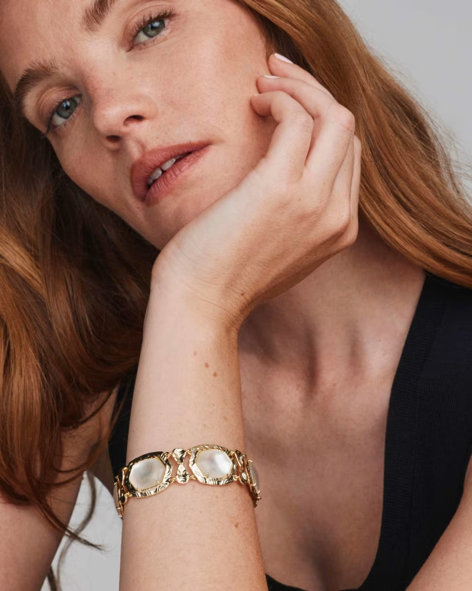 Tiger Striped Daphne Gold Statement Bracelet