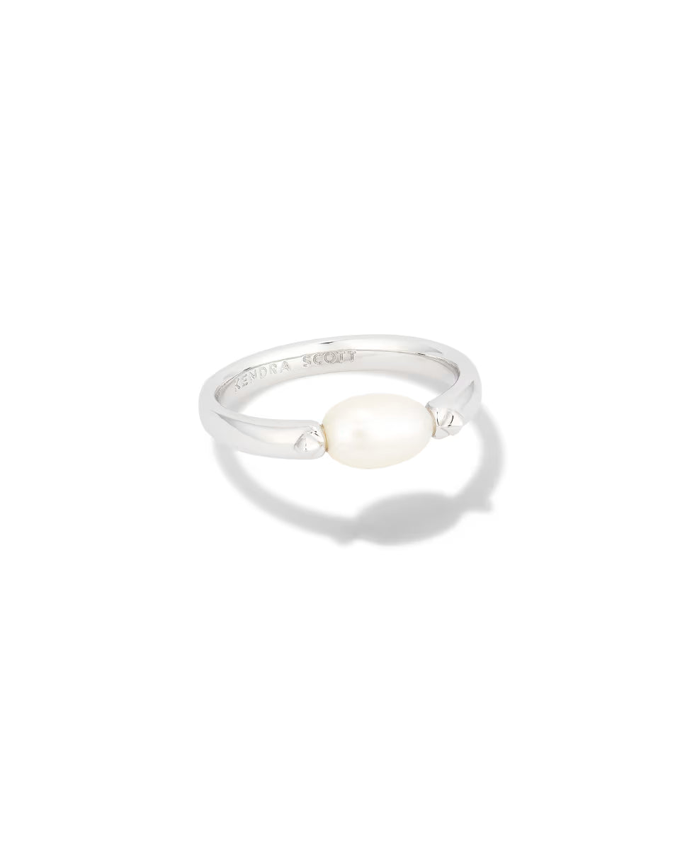 Leighton Gold Pearl Band Ring in Freshwater Cultured Pearl