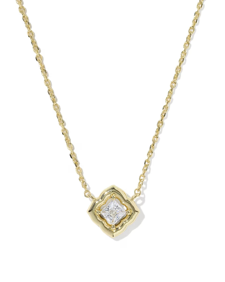 Mallory Crystal Gold Short Pendant Necklace