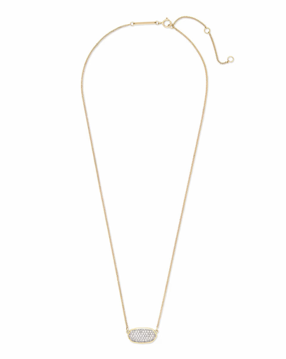0.39 ct Elisa Pendant Necklace in Pave Diamond and 14k Yellow Gold
