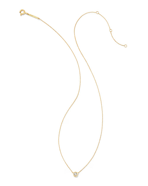 0.15 ct Audrey 14k Yellow Gold Pendant Necklace in White Diamond