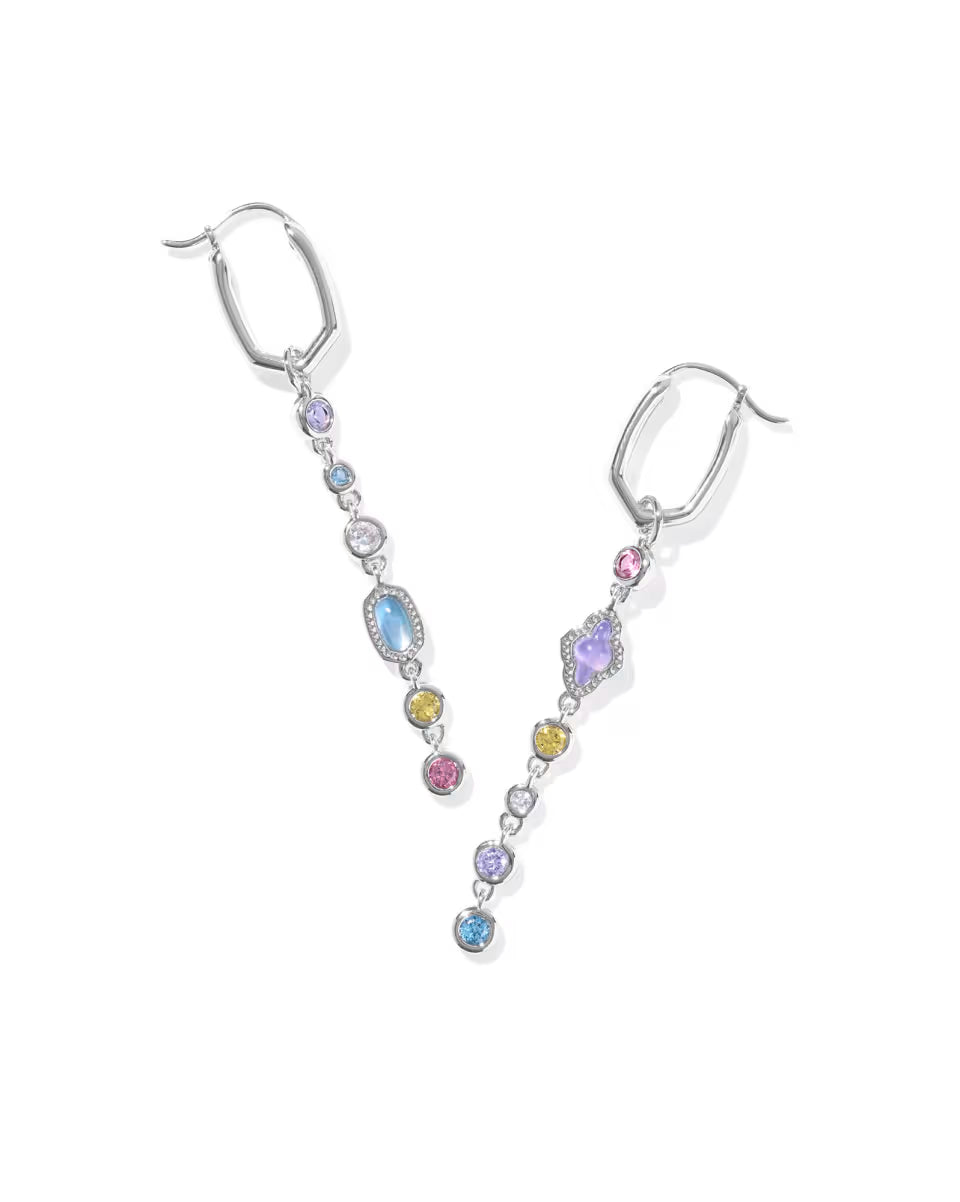 Mini Elisa and Abbie Silver Convertible Huggie Earrings