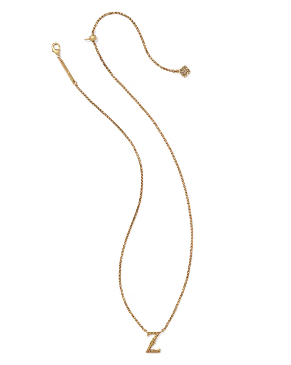 Beau Letter Y Pendant Necklace in Vintage Gold