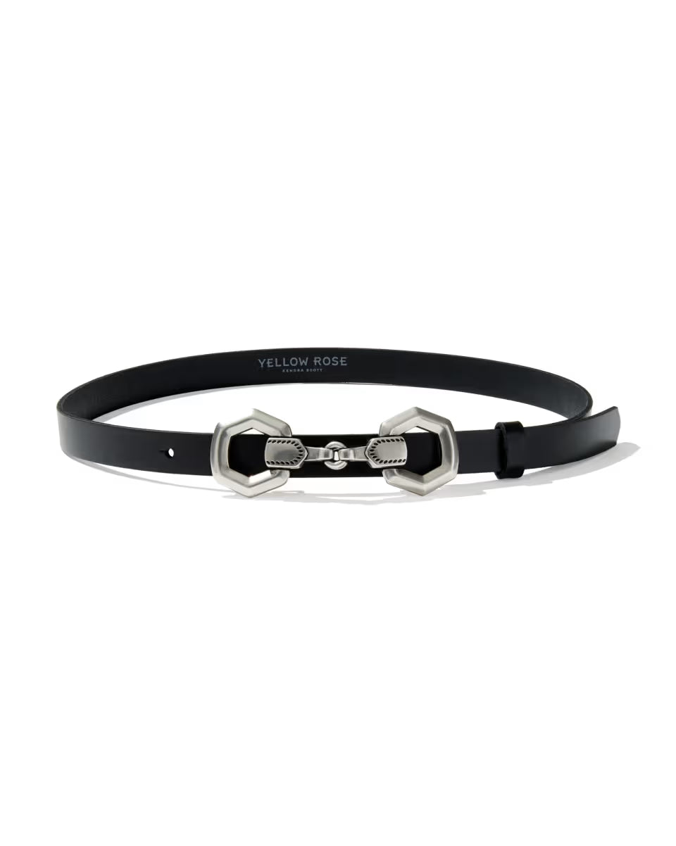 Beau Horse Bit Vintage Silver Belt in Black