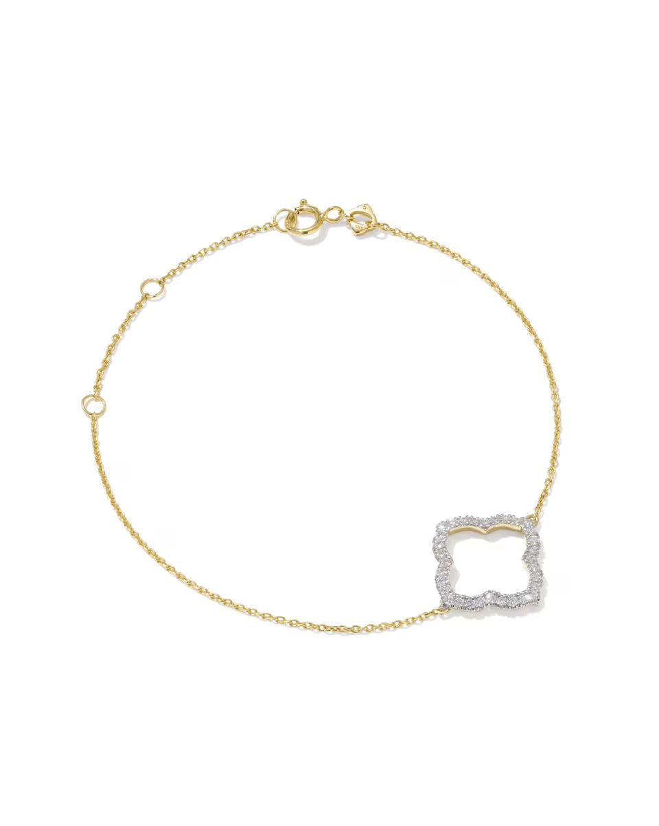 0.25 ct Lab Grown Diamond Dira 14k Yellow Gold Open Frame Delicate Chain Bracelet