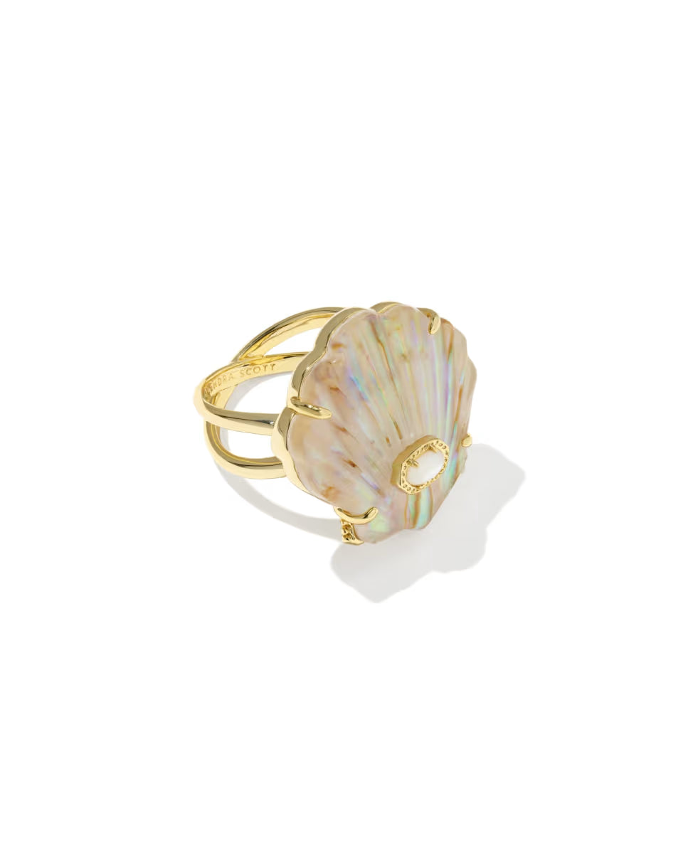 Lucia Shell Vintage Silver Cocktail Ring