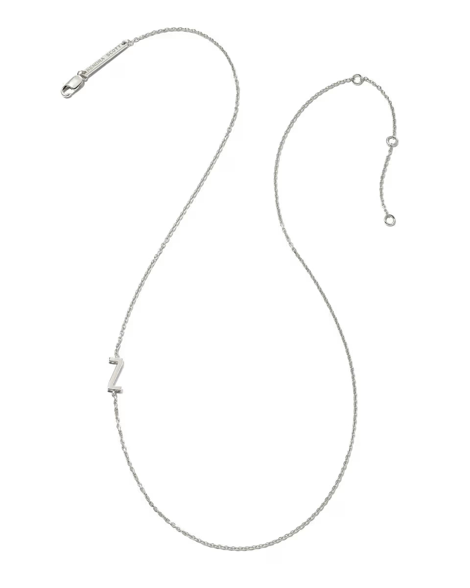 Letter G Inline Initial Necklace in Sterling Silver