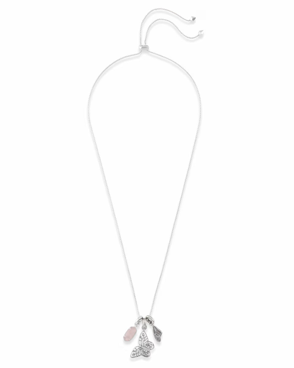 Metastatic Breast Cancer Necklace Charm Set in Silver