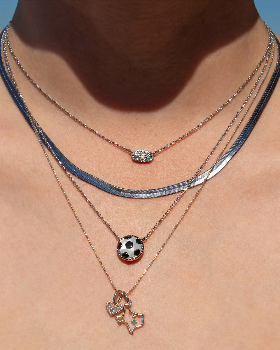 Grayson Gold Pendant Necklace in White CZ
