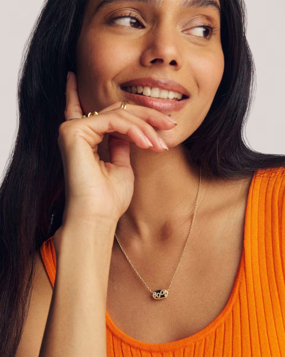 Elisa Gold Boo Short Pendant Necklace