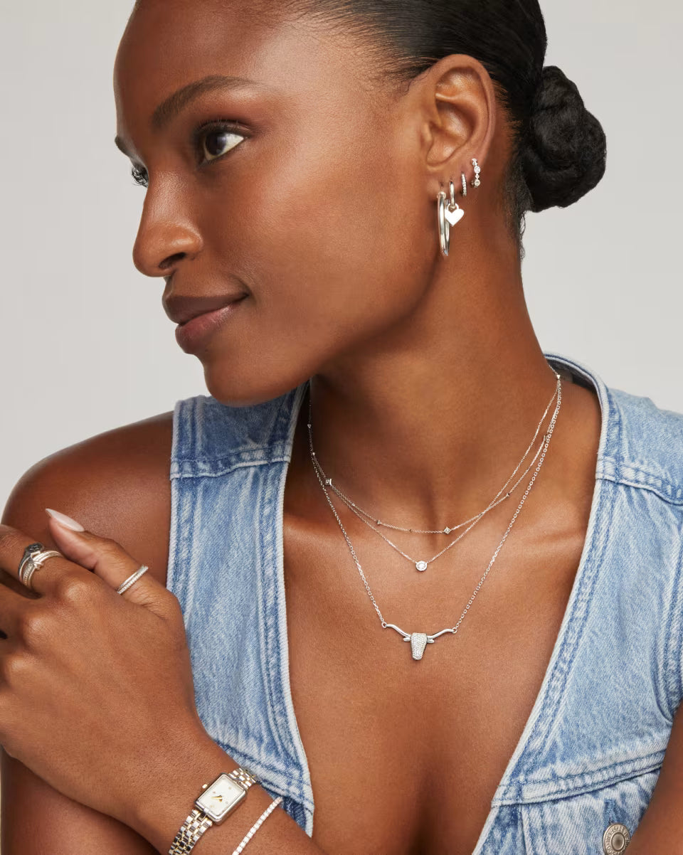 0.29 ct Longhorn 14k White Gold Pendant Necklace