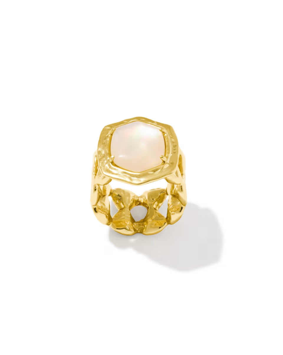 Tiger Striped Daphne Gold Cocktail Ring