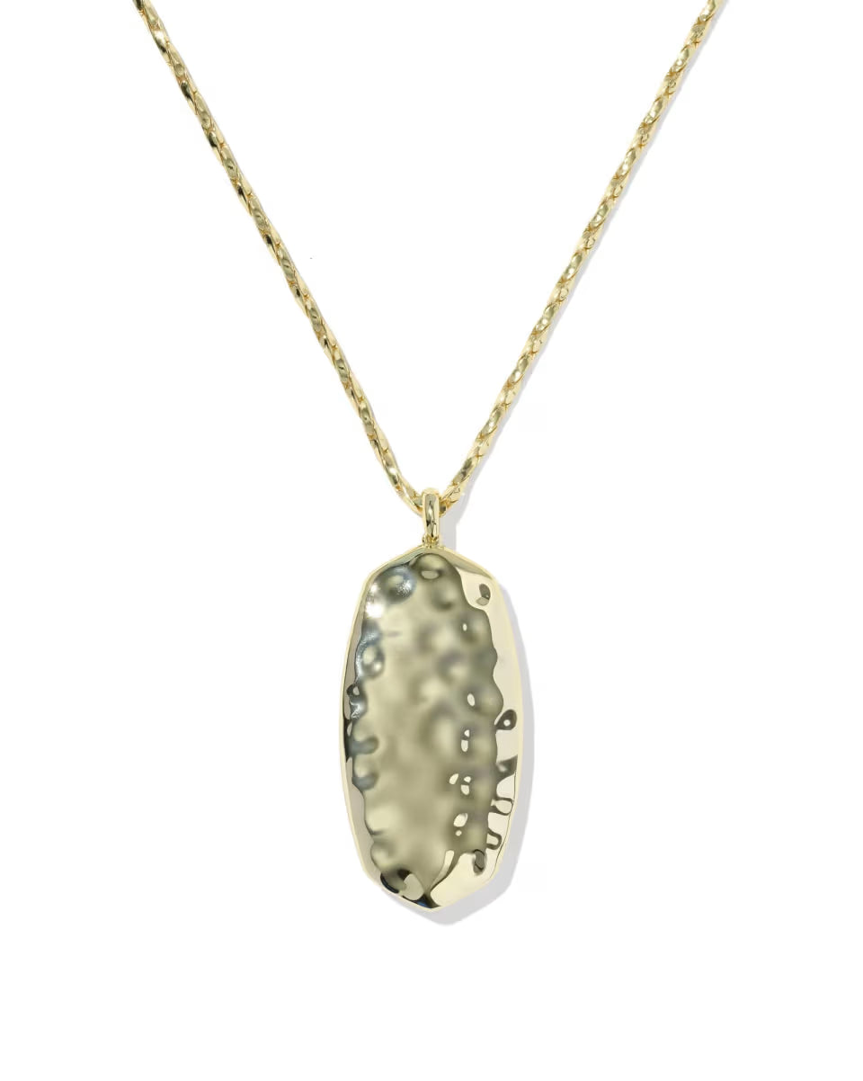 Danielle Riveted Gold Long Pendant Necklace