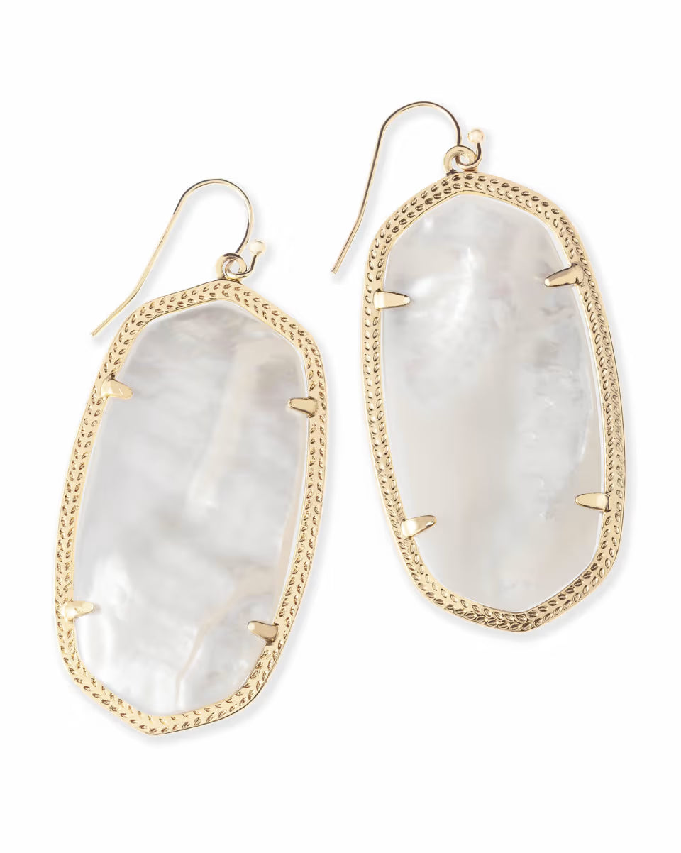 Danielle Gold Statement Earrings in Dichroic Glass