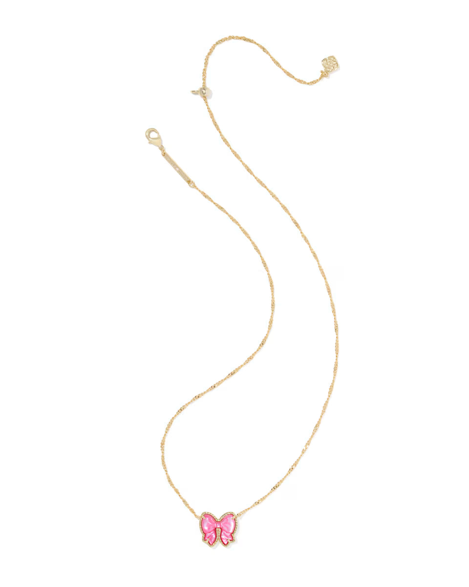 Haley Bow Gold Short Pendant Necklace