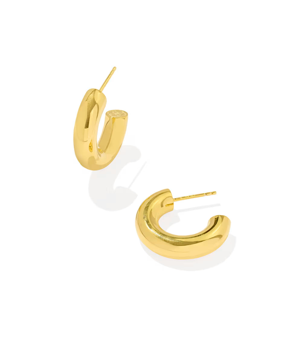 Small Bold Tube Hoop Earrings in Sterling Silver