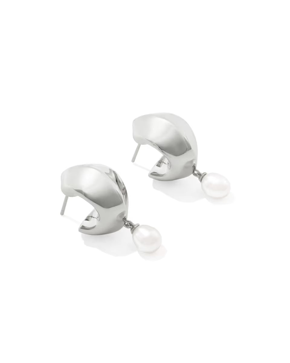 Oakland Pearl Gold Huggie Earrings