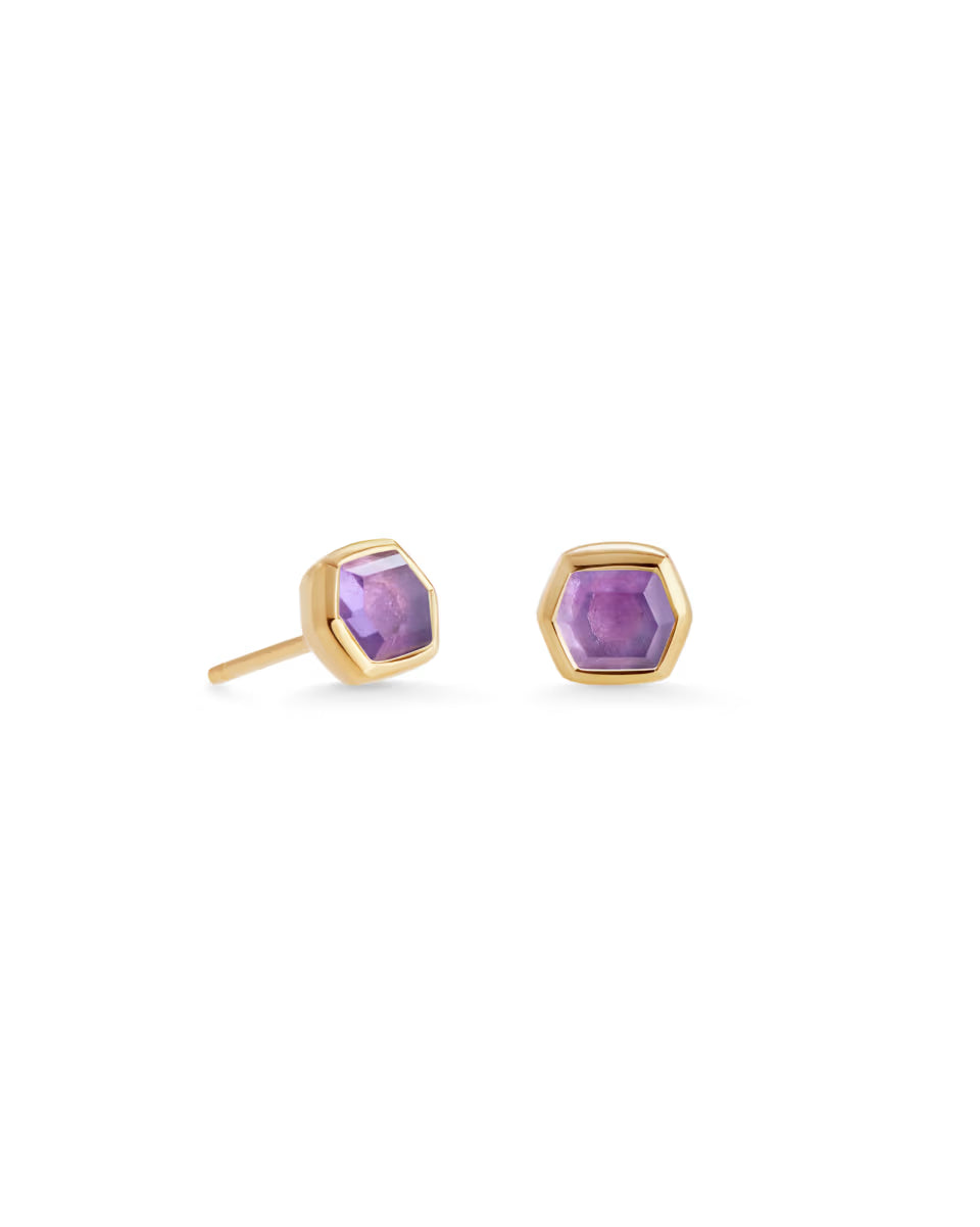 Davie 18k Gold Vermeil March Stud Earrings
