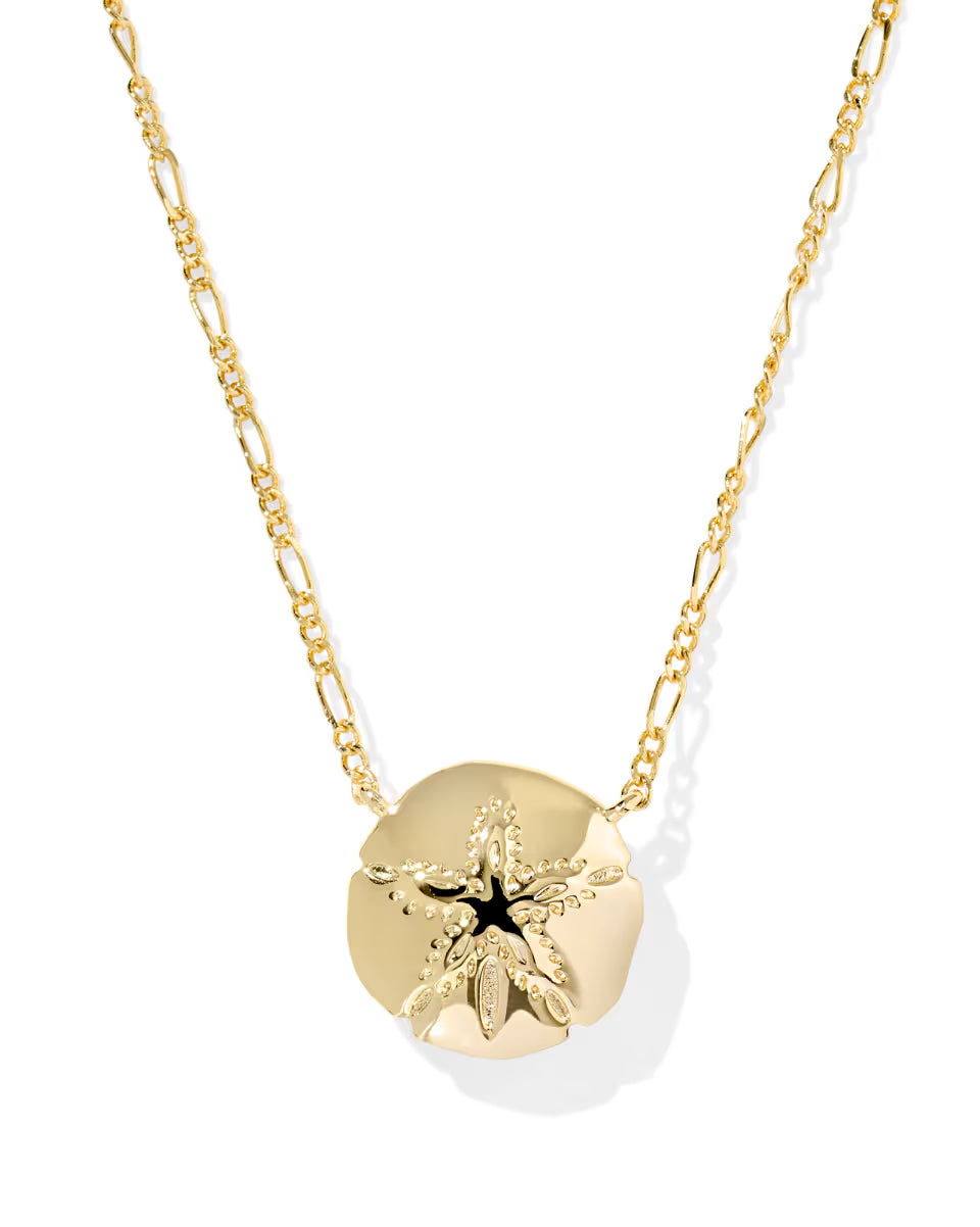 Sand Dollar Gold Short Pendant Necklace