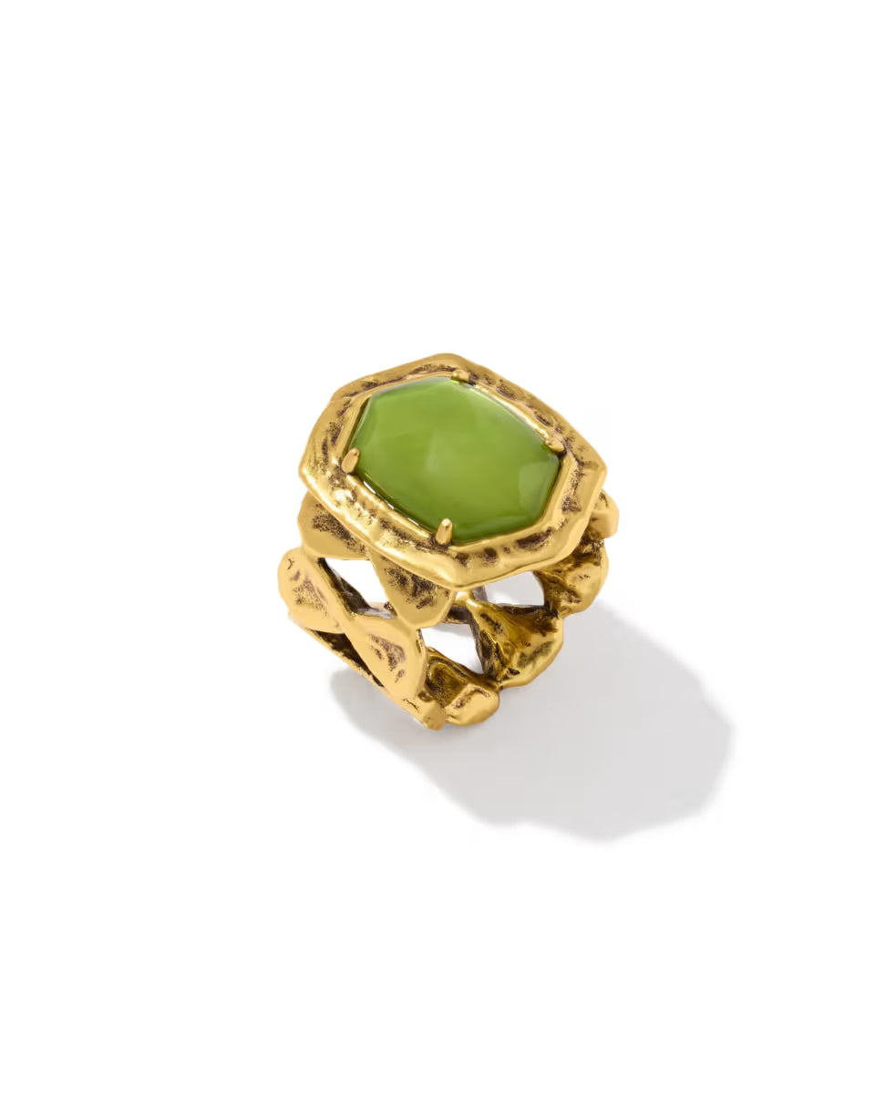 Tiger Striped Daphne Gold Cocktail Ring