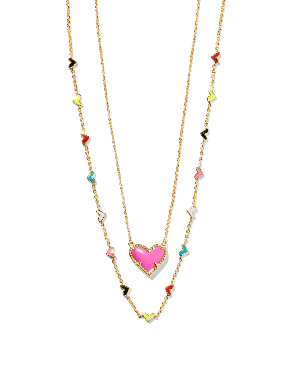 Heart Necklace Layering Set