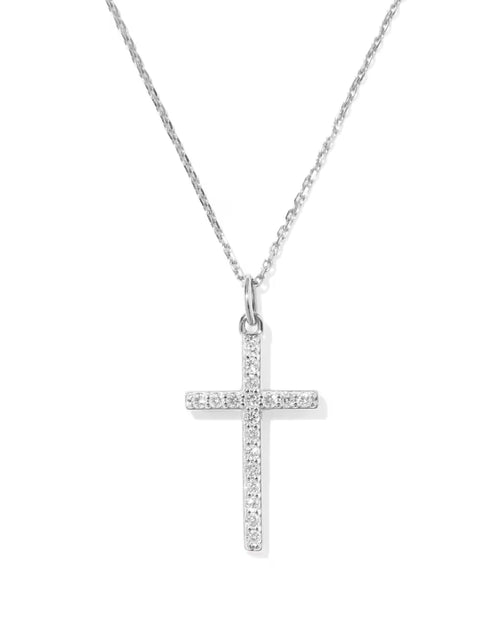 0.23 ct Lab Grown Diamond Cross Pendant Necklace in 14k Yellow Gold