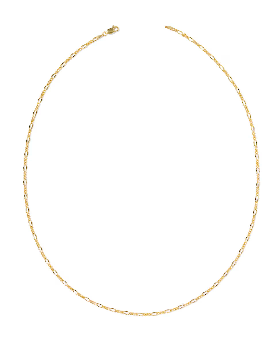 Thin Figaro 18k Gold Vermeil Chain Necklace