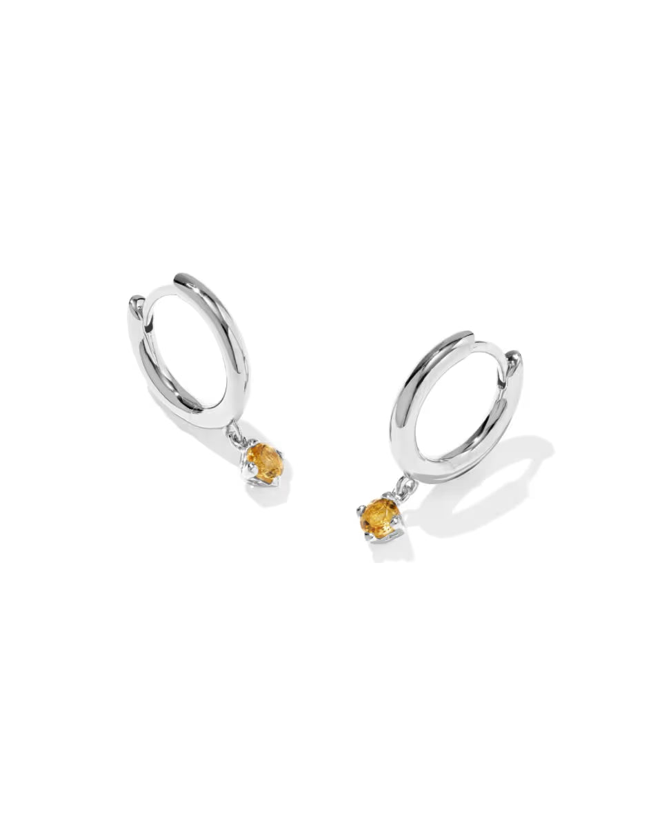 Maisie Sterling Silver January Huggie Earrings