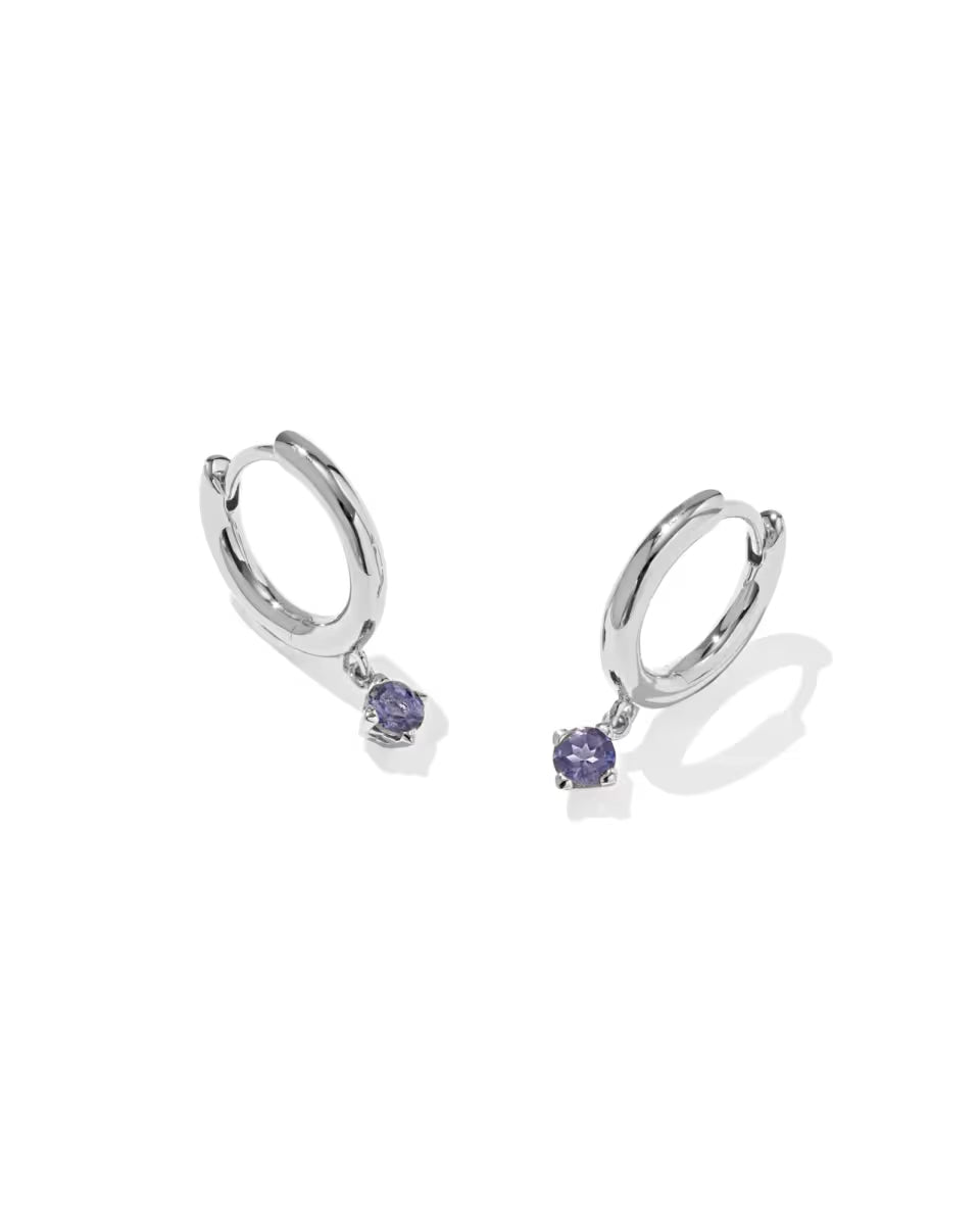 Maisie Sterling Silver January Huggie Earrings