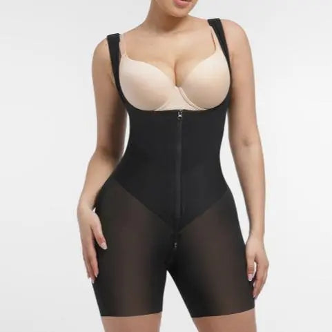 V-shaped Fajas Colombianas Shapewear Butt Lifter Bodysuit with Zipper Crotch Plus Size Smooth Compression SummerVibes
