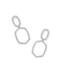 Daphne Pave Silver Open Frame Earrings