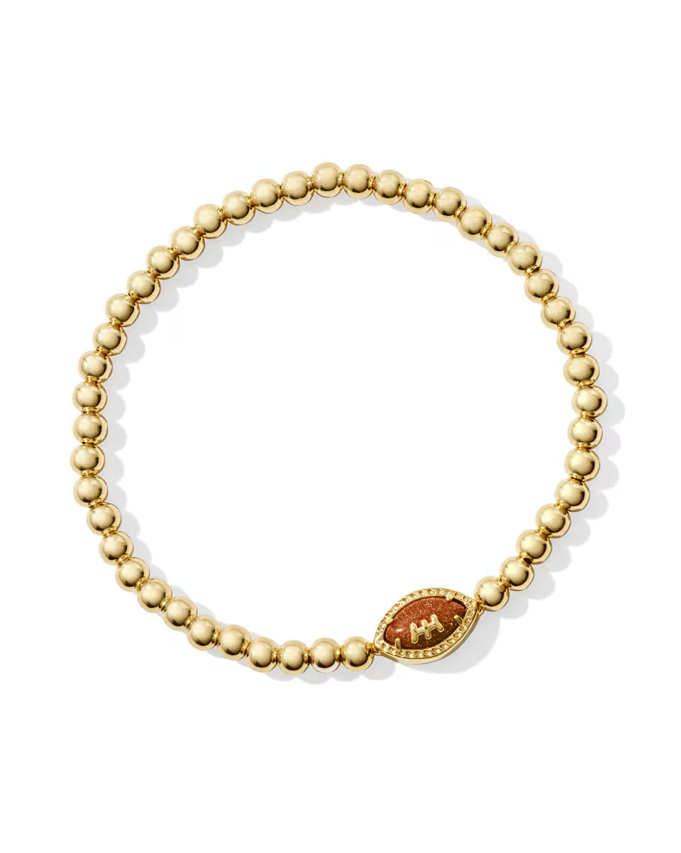 Football Gold Stretch Bracelet in Orange Goldstone