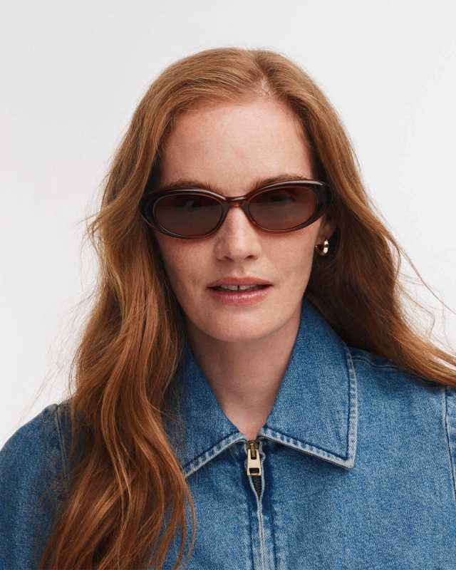 Oval Herringbone Sunglasses