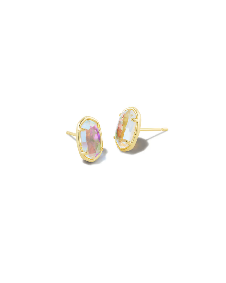 Grayson Gold Stud Earrings in Ivory Mother-of-Pearl