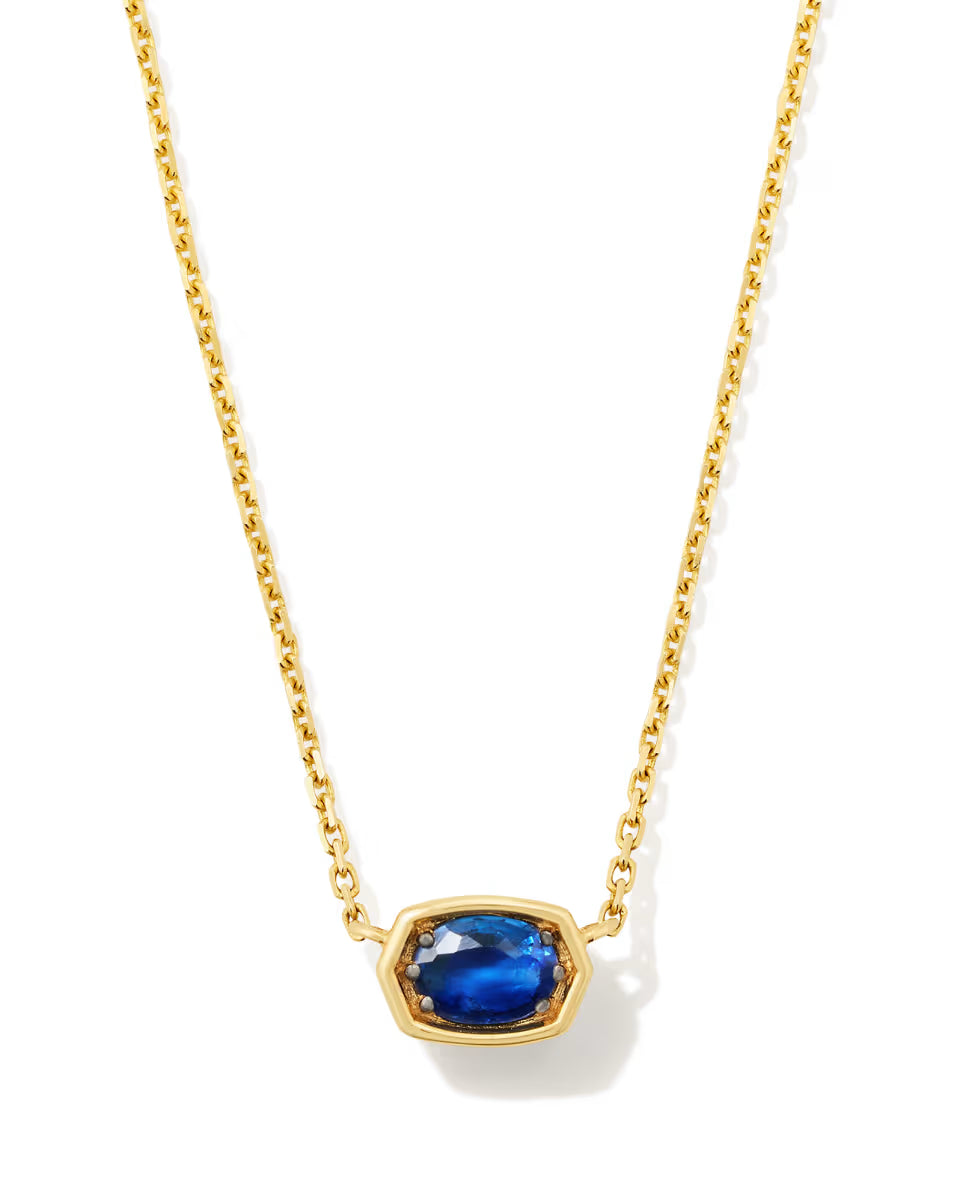 0.11 ct Marisa 14k Yellow Gold April Oval Solitaire Pendant Necklace