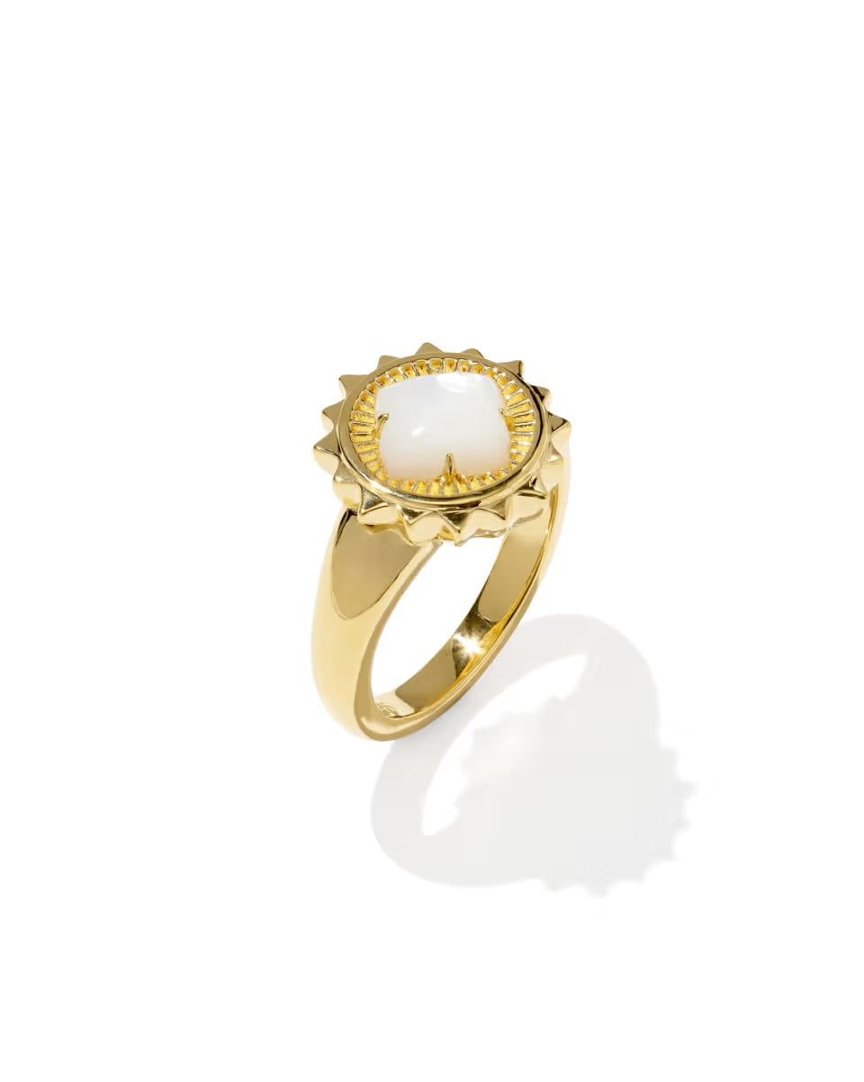 Dira Sun 18k Gold Vermeil Stone Ring