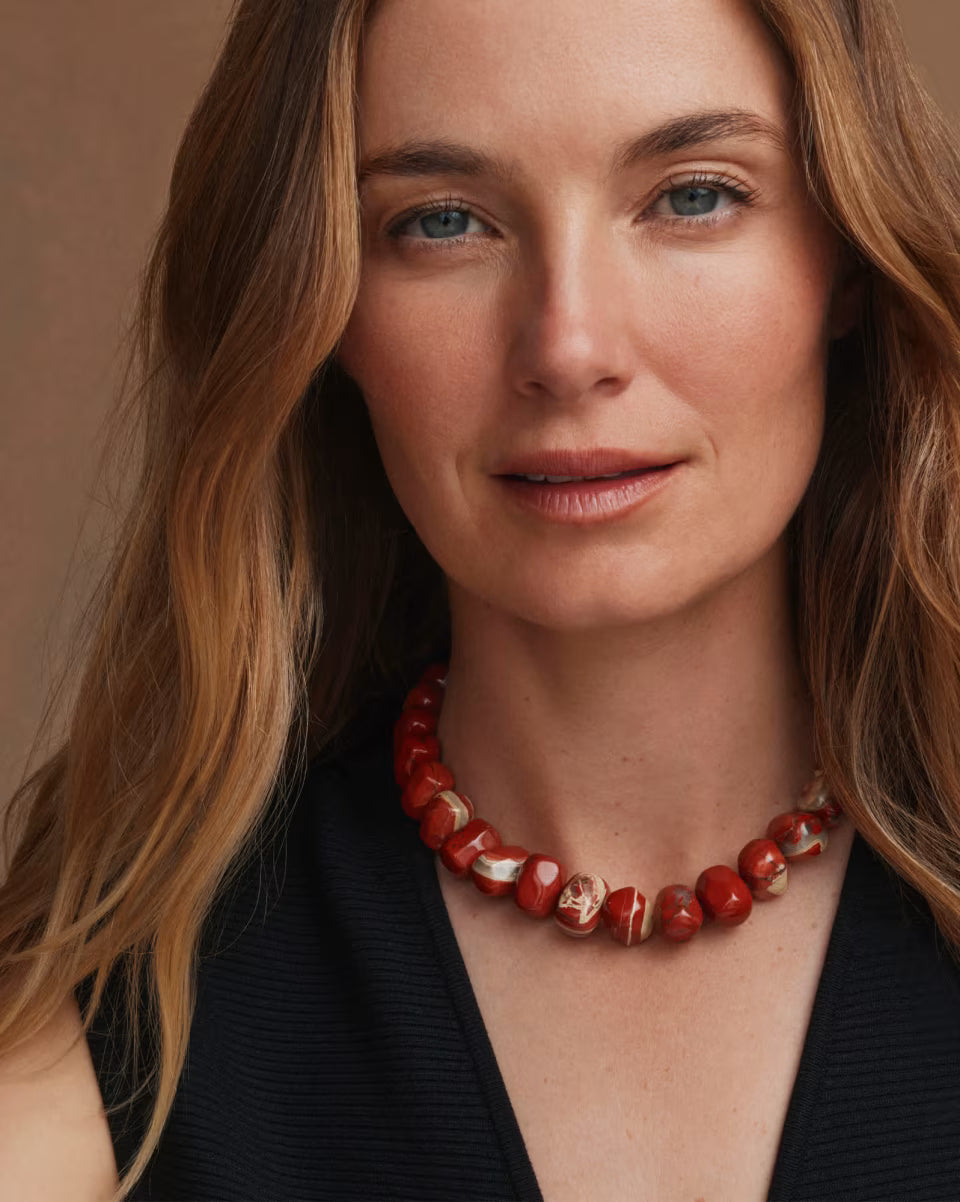 Townes Vintage Gold Beaded Collar Necklace