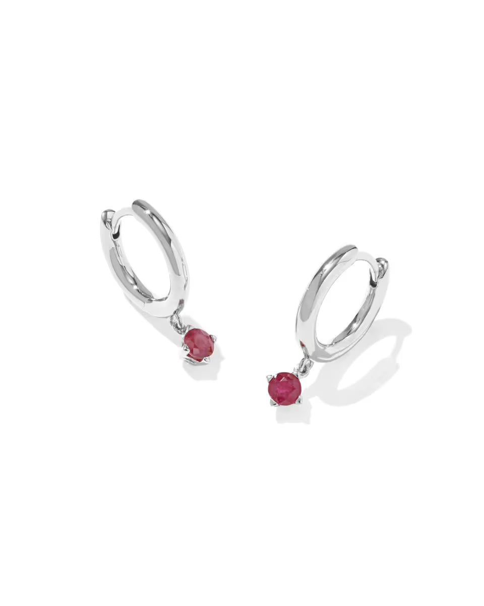 Maisie Sterling Silver January Huggie Earrings