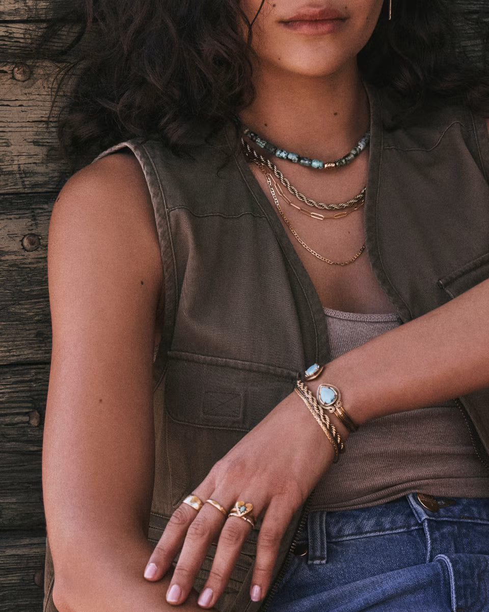 Noble Rope Link and Chain Bracelet in Vintage Gold