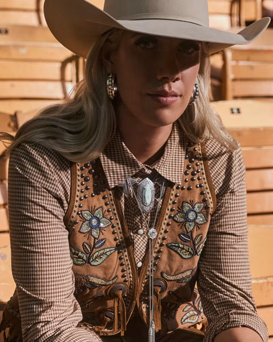 Ansel Rose Bolo Necklace in Vintage Gold