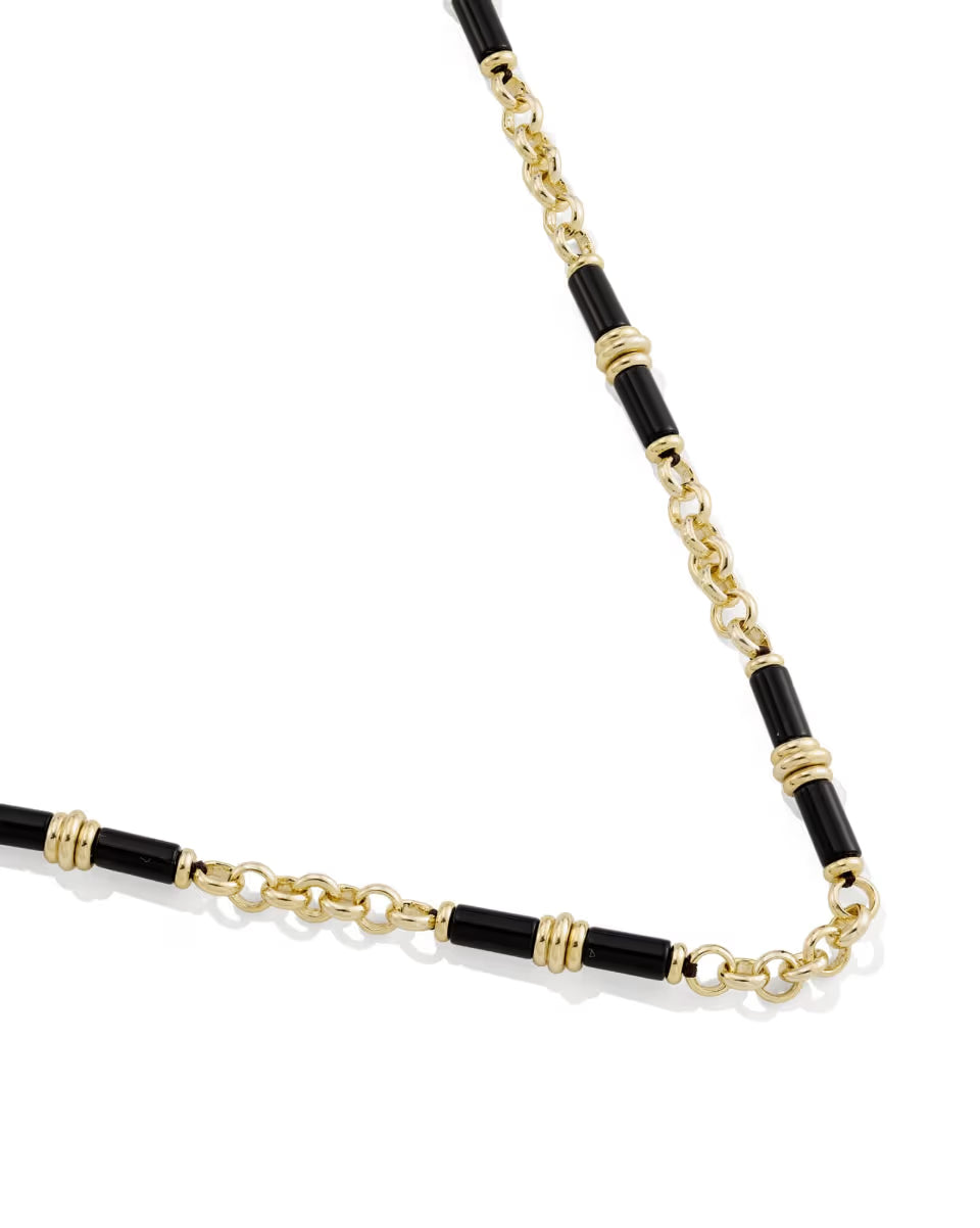 Bree Gold Beaded Link and Chain Necklace