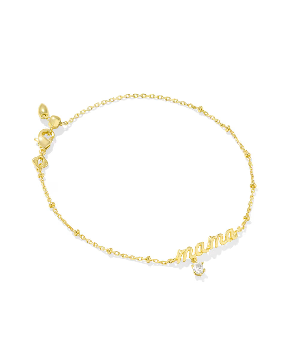 Mama Gold Crystal Delicate Chain Bracelet
