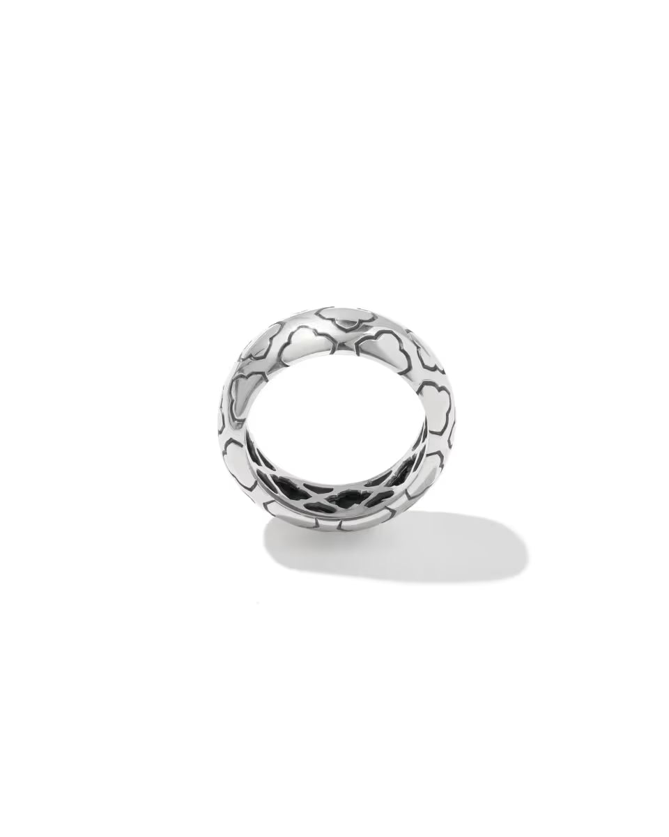 Bold Etched 18k Yellow Gold Vermeil Band Ring