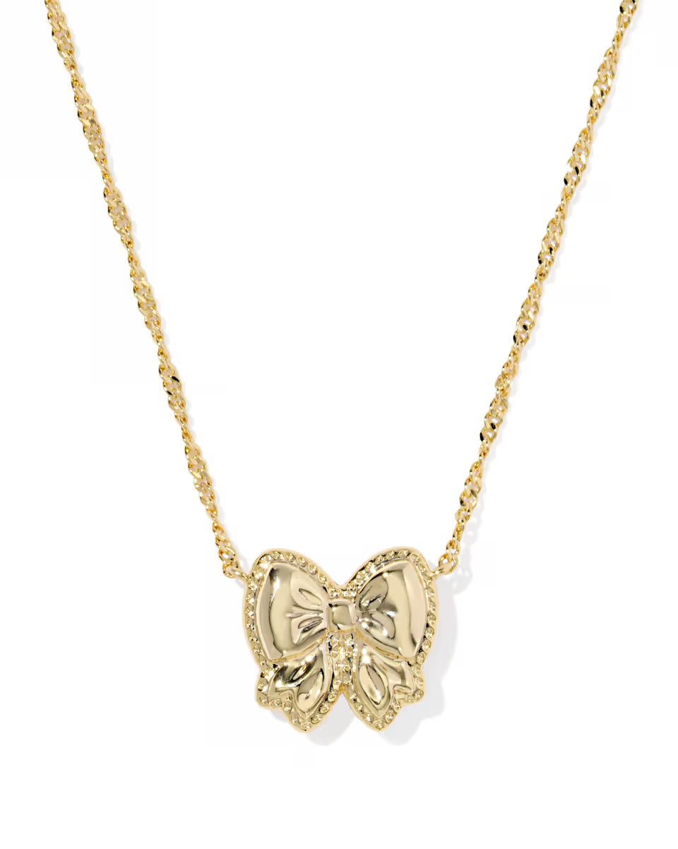 Haley Bow Gold Short Pendant Necklace