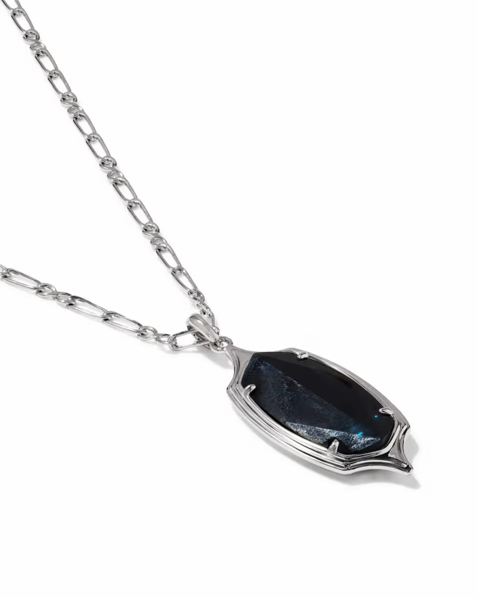 Dani Stepped Frame Gold Long Pendant Necklace