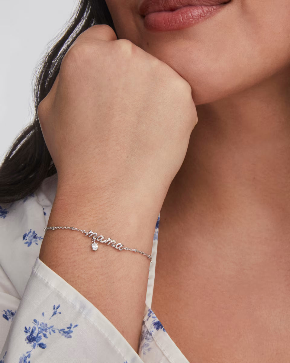 Mama Gold Crystal Delicate Chain Bracelet