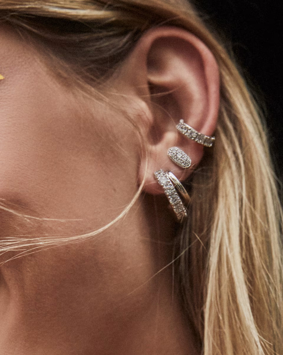 Grayson Rose Gold Stud Earrings in White CZ