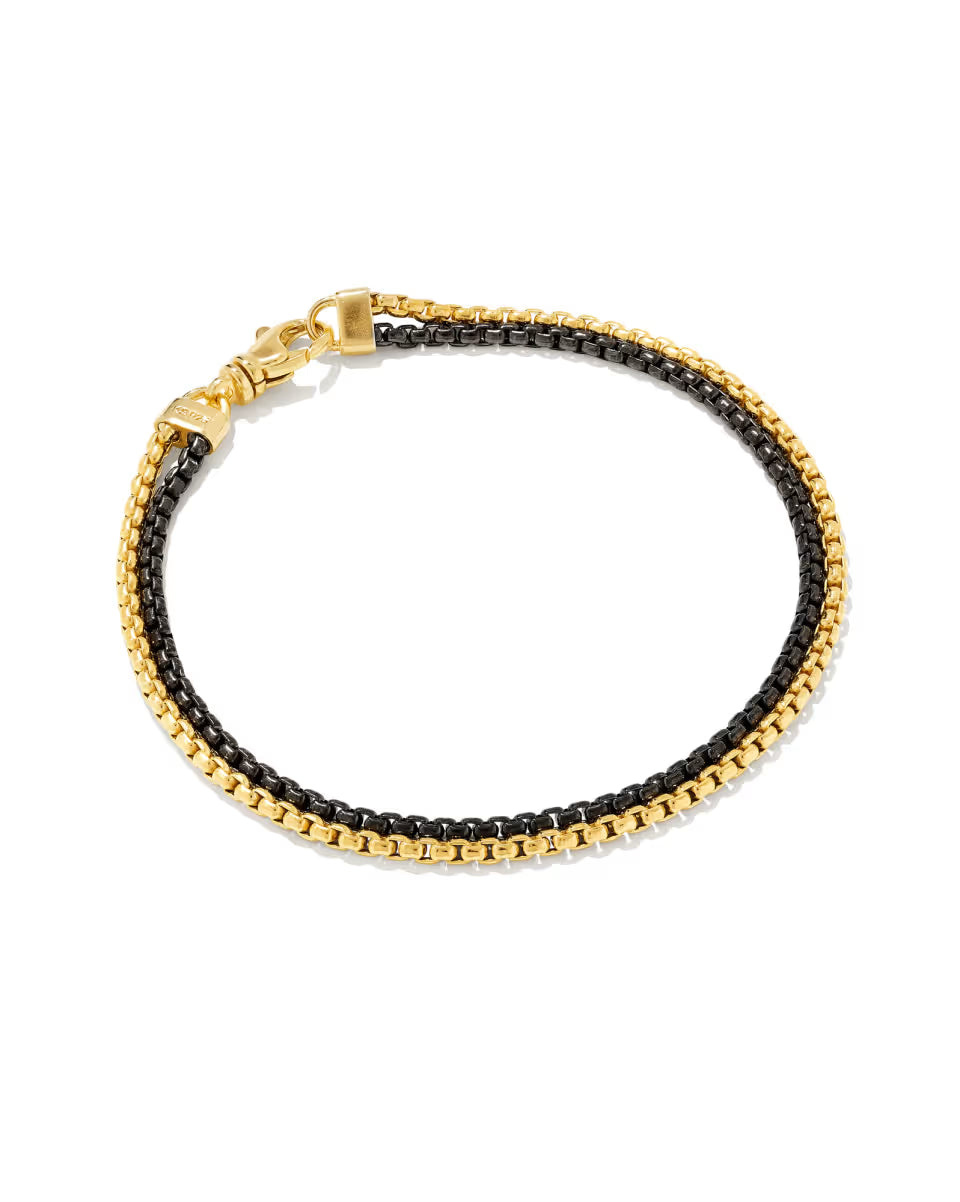 Wells Chain Bracelet in 18k Gold Vermeil and Black Hematite