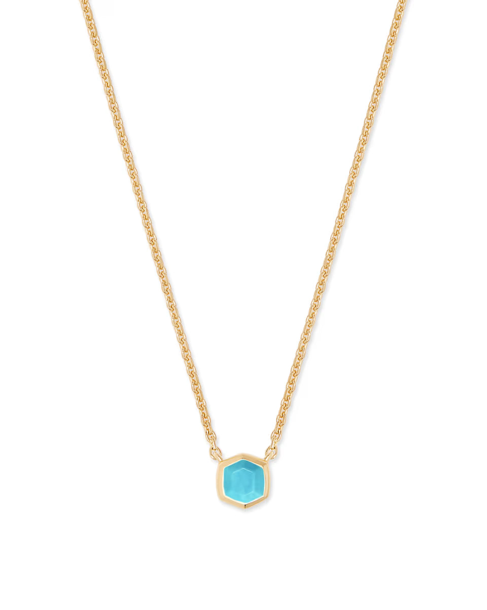Davie 18k Gold Vermeil Pendant Necklace in White Lab Grown Opal